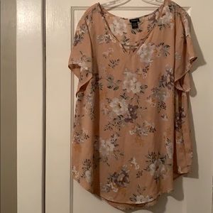 Torrid Floral Print Georgette Keyhole Blouse 3X